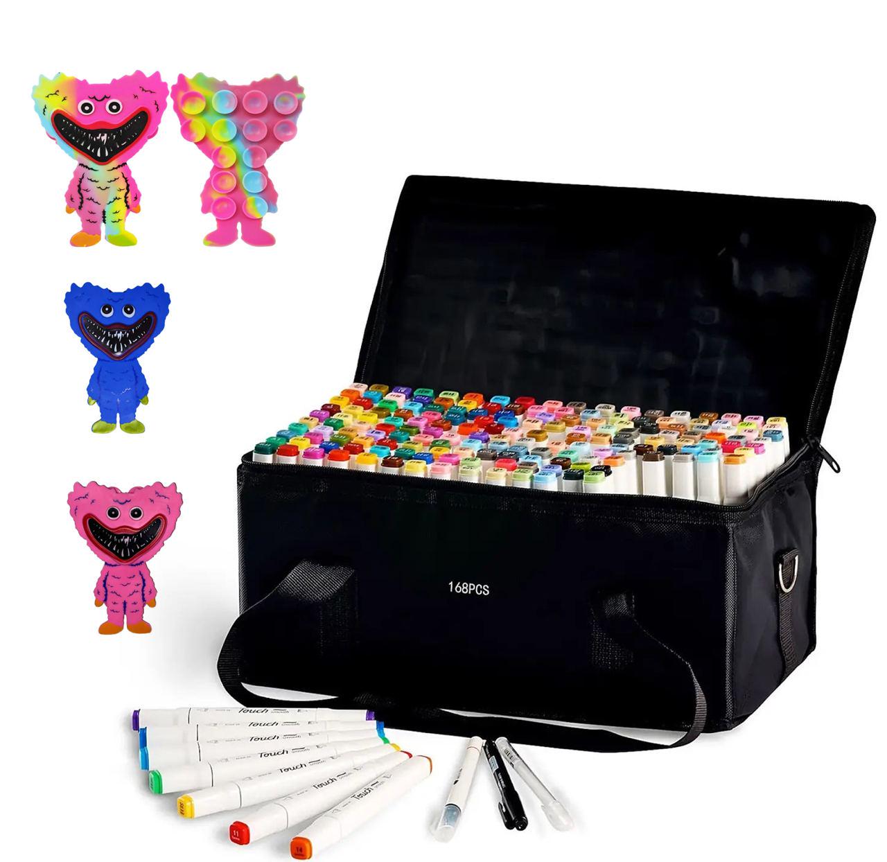 Набор двухсторонних маркеров Touch Smooth для скетчинга и рисования подарок Сквидопоп Хагги Вагги 168 шт. - фото 7