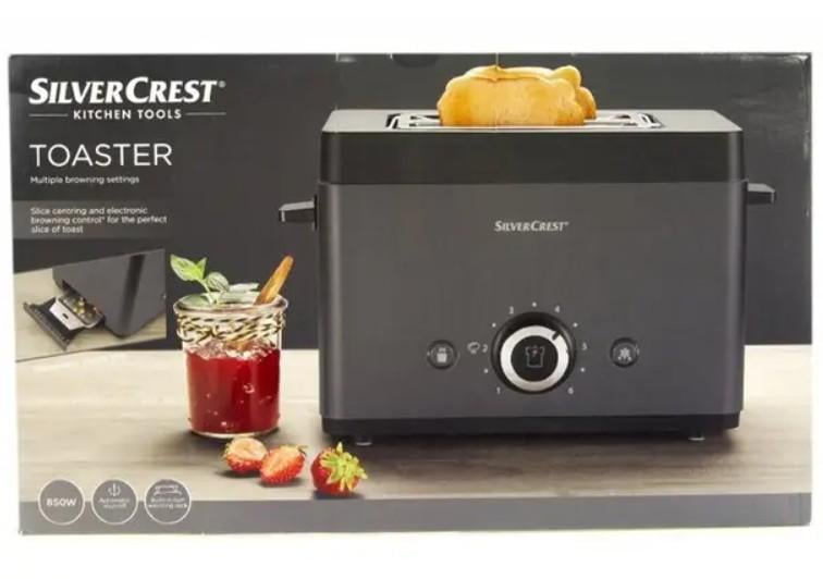 Тостер кухонный Silver Crest STT горизонтальный с 7 режимами 850 Вт Черный (166-1) - фото 2 Тостер кухонный Silver Crest STT горизонтальный с 7 режимами 850 Вт Черный (166-1) - фото 2
