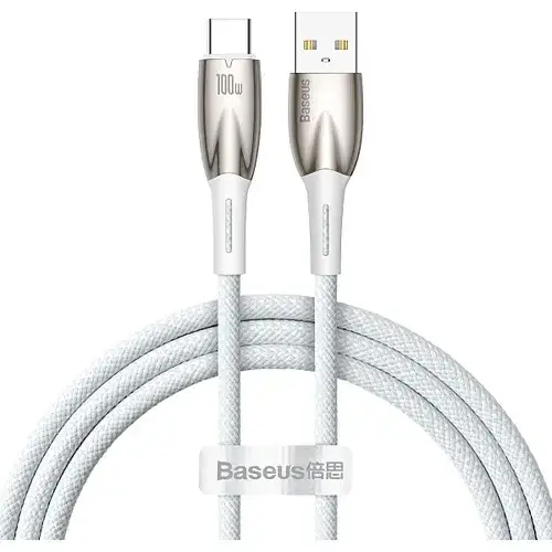 Кабель BASEUS Glimmer Series Fast Charging Cable USB to Type-C CADH000402 100W 1 м White