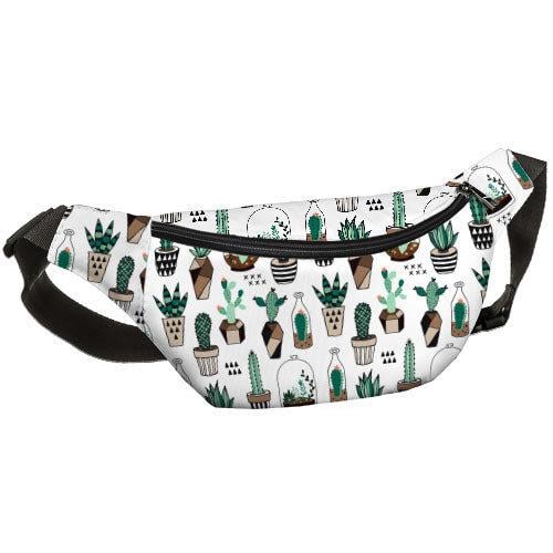 Сумка-бананка через плече та на пояс Presentville Bumbag Кактуси 27х16 см (BB_18J034_BL_BL)
