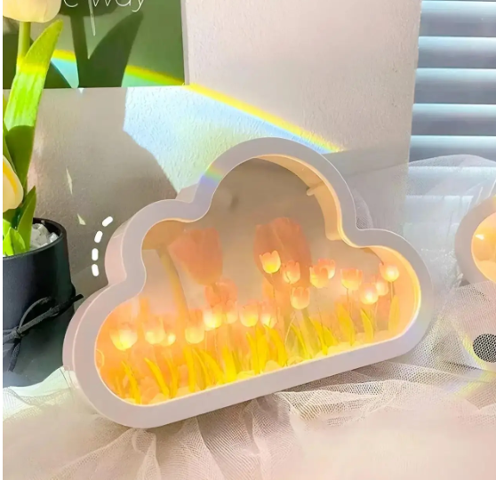 Светильник зеркальный Облака с цветами LED (30164332)