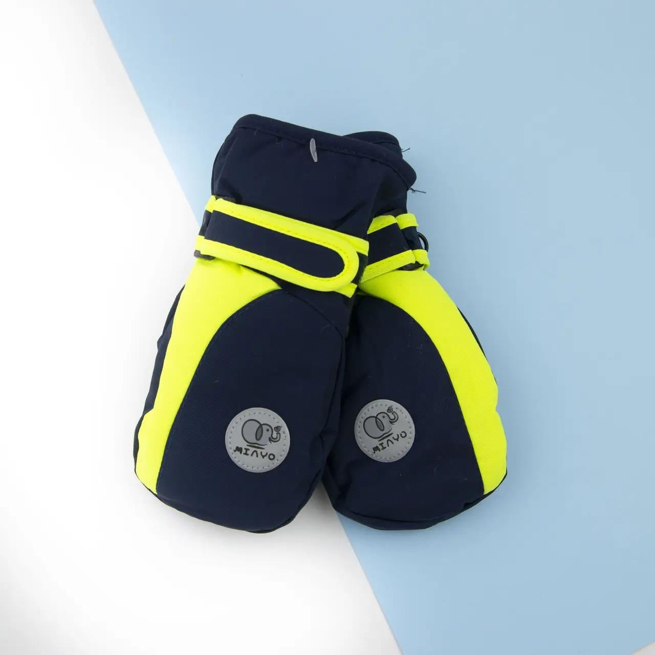 Рукавички для хлопчиків болоневі лижні на липучці 2-4 роки Синій (23-12-71)