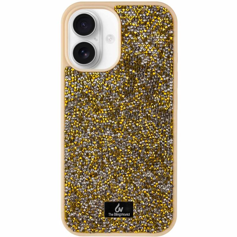 Противоударный  TPU чехол Bling World Rock Diamond для Apple iPhone 16 (6.1") Золотой