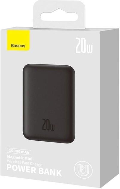 Повербанк BASEUS Magnetic Mini Wireless 10000 mAh 20W Qi 15W Black - фото 2