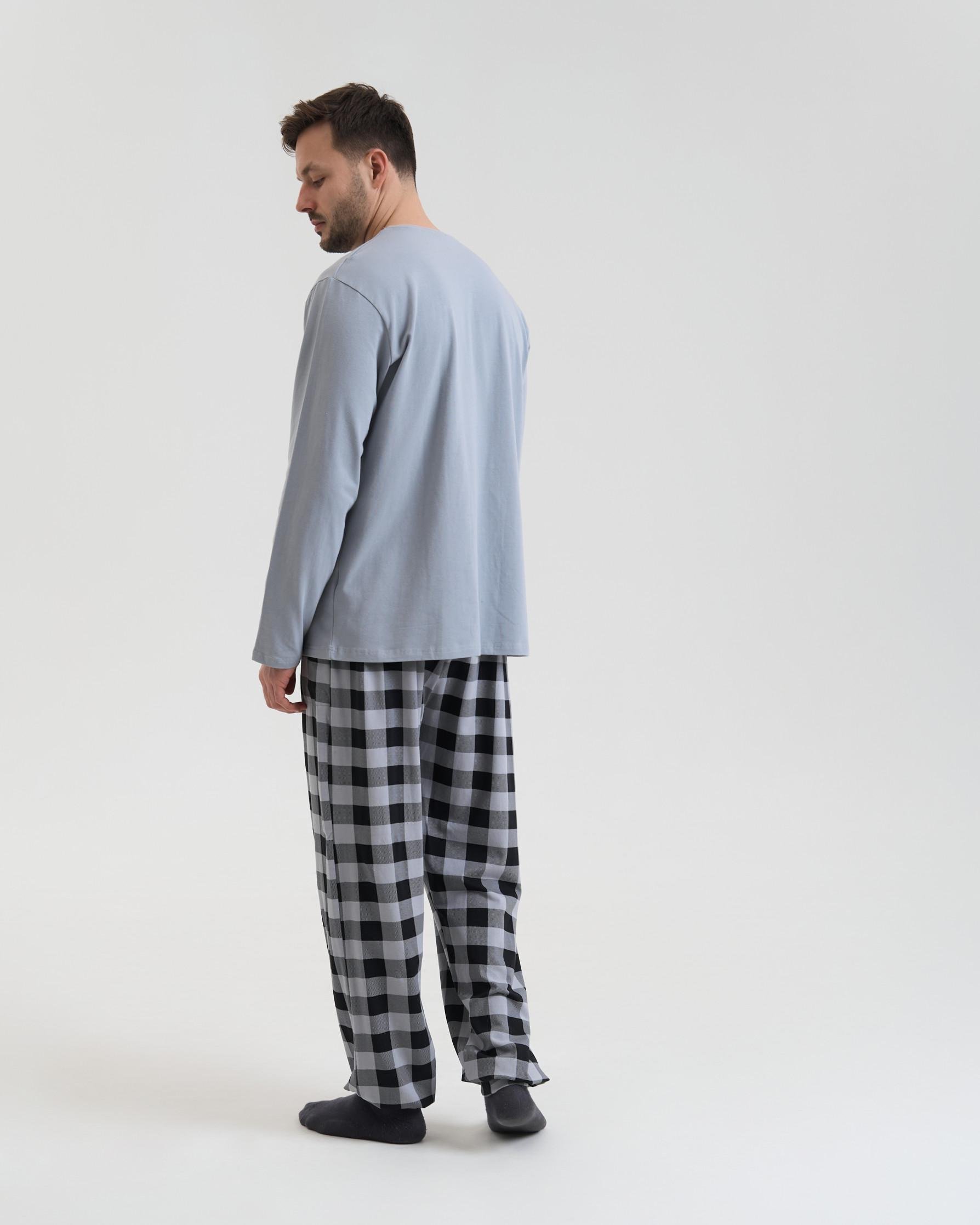 Піжами чоловіча Nicoletta 93936k в клітку 2XL Сірий (93936) - фото 5 Піжами чоловіча Nicoletta 93936k в клітку 2XL Сірий (93936) - фото 5