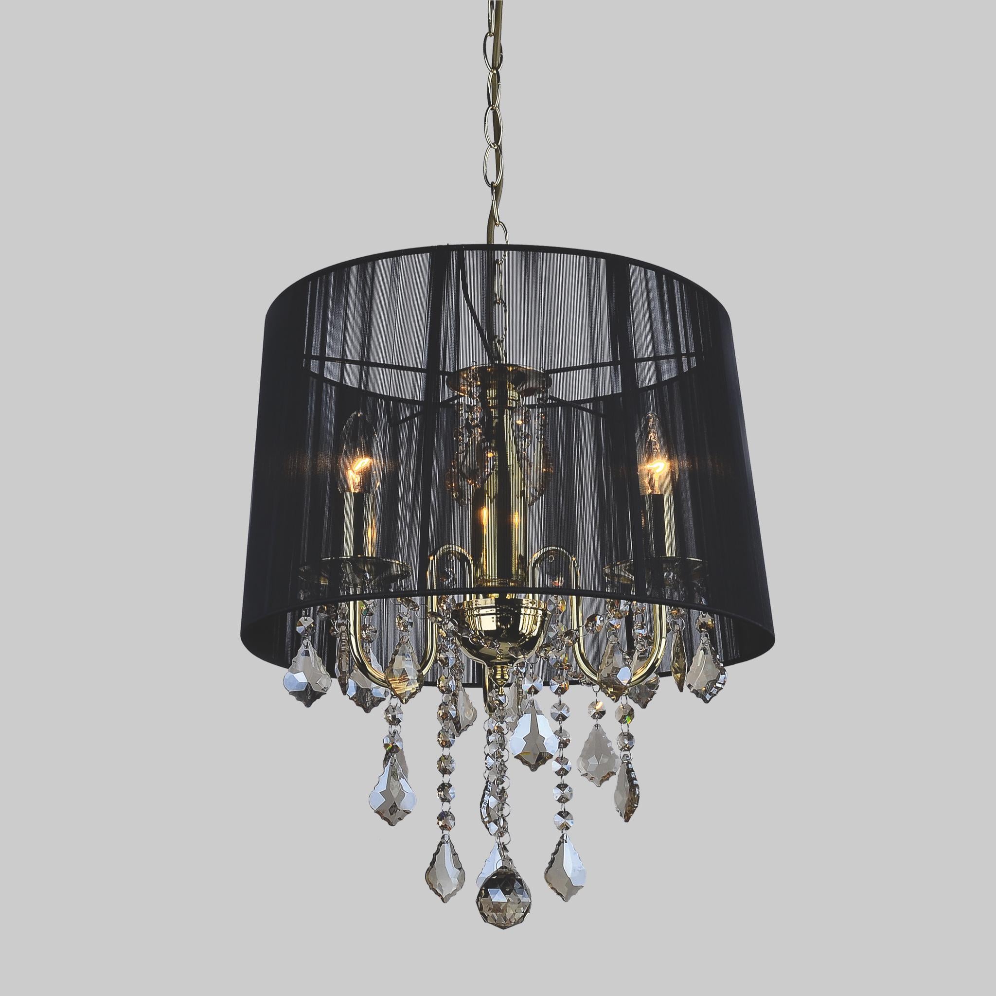 Люстра Classic с черным плафоном на 3 лампы Золотой