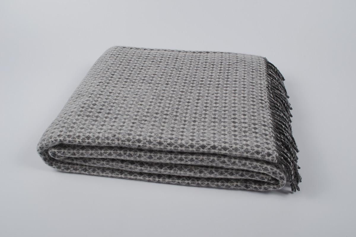 Плед шерстяной Vladi Dolce Vita Неаполь 170х210 Бело-серый (200006079)