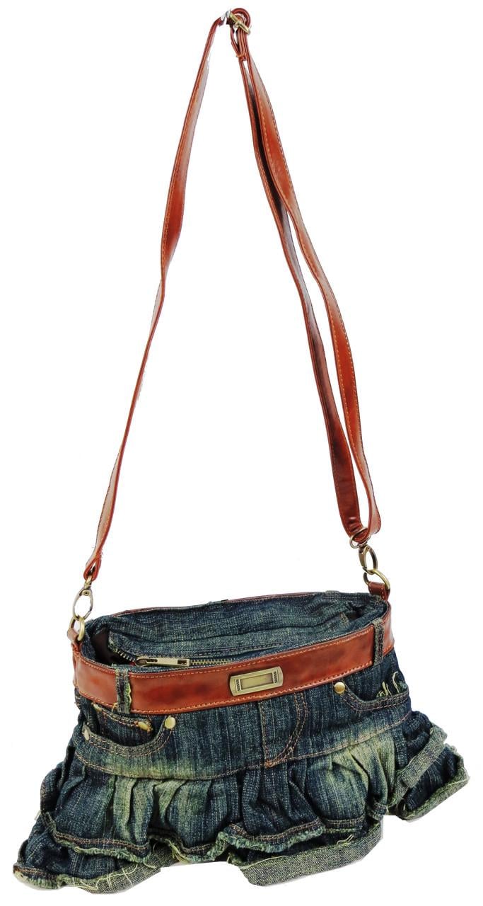 Сумка в форме женской юбки джинсовая Fashion Jeans8056 Темно-синий