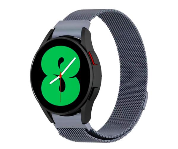 Ремінець для смарт-годинника Milanese Loop для Samsung Galaxy Watch 4/5/6/Active 2 зі шпильками 20 мм Сірий - фото 1