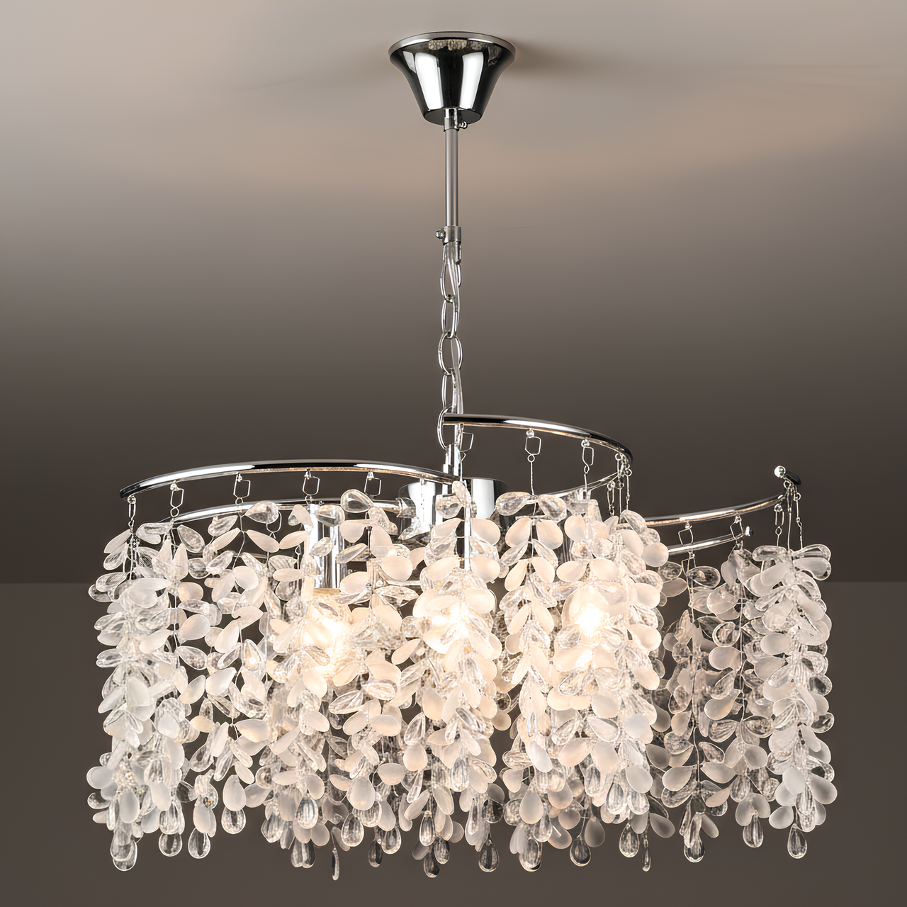 Люстра Valeso з металевим каркасом та декоративним кришталем під шість ламп Е14 Хром (S2493/6)