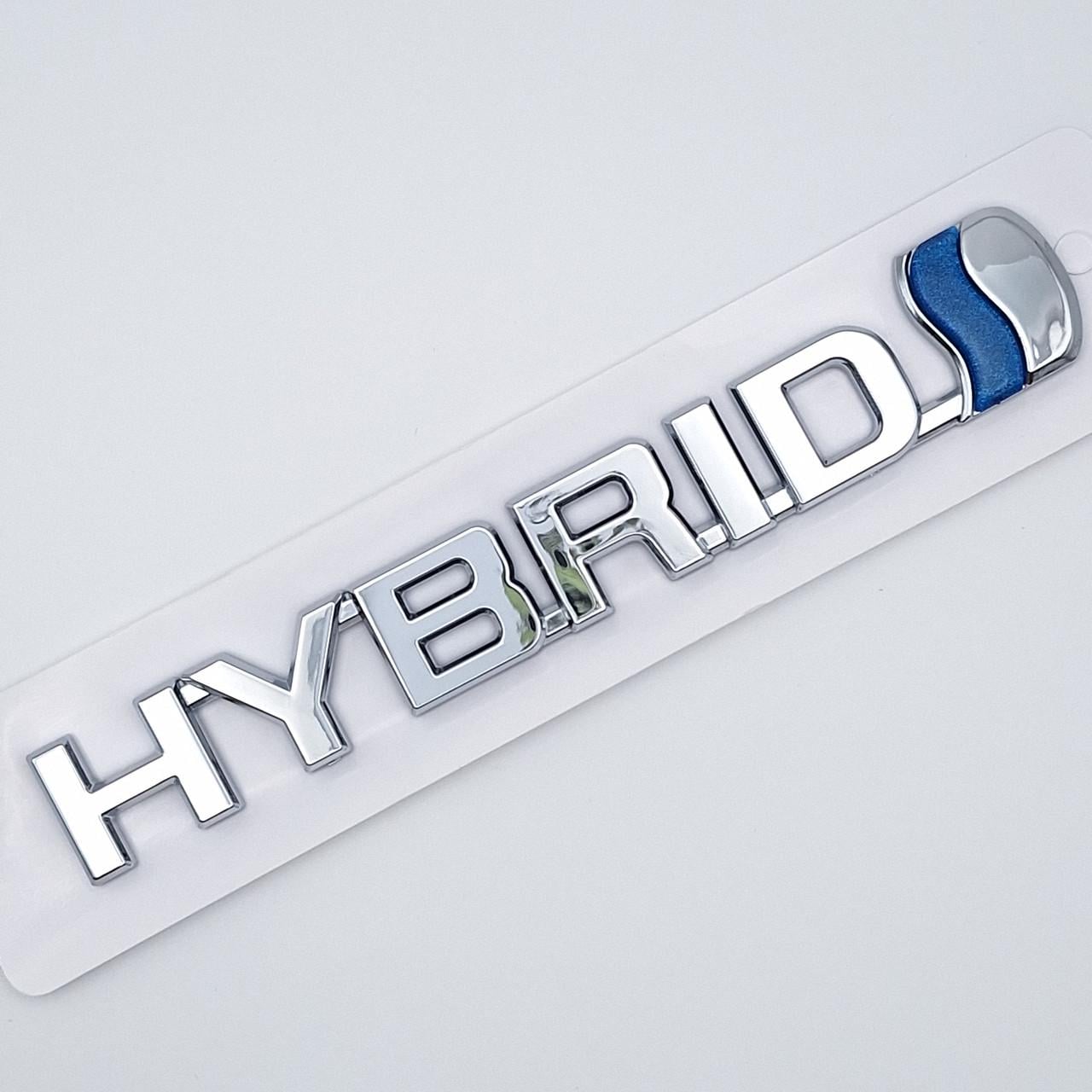 Эмблема надпись Hybrid Toyota 13,5х2,1 см Хром глянцевый (2343893661)