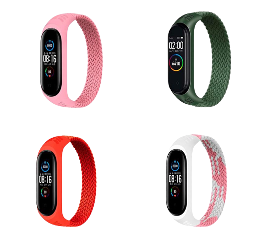 Набір ремінців Elastic Nylon Style BeCover для Xiaomi Mi Smart Band 5/Mi Smart Band 6 Size L Girl 4 кольора (706500)