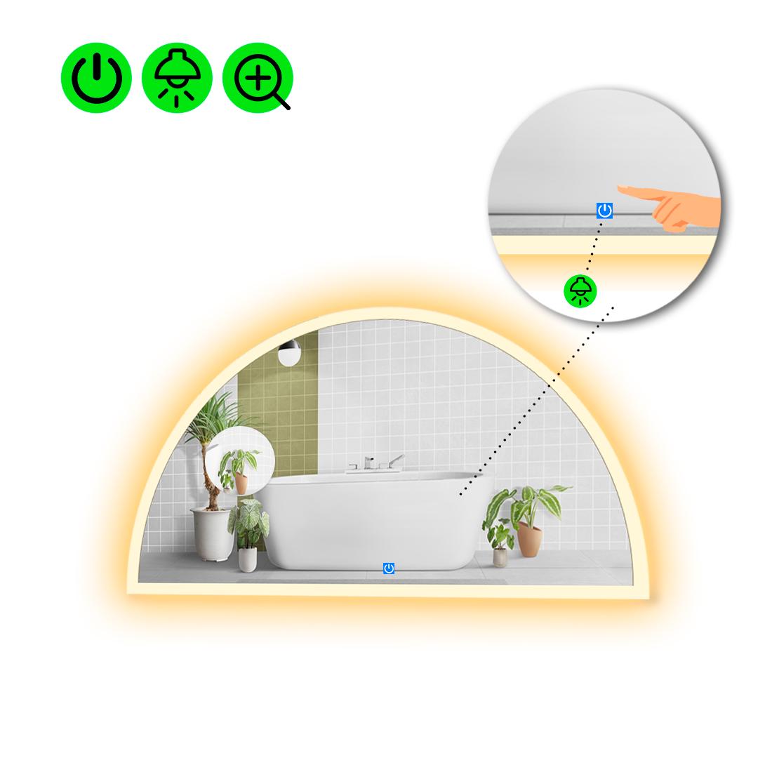 Зеркало с LED подсветкой Cerhio 3 с сенсором 140x70 см