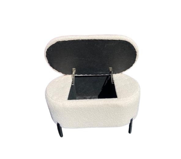 Пуф-банкетка Atlanta з нішею тканина Alpaca Молочний