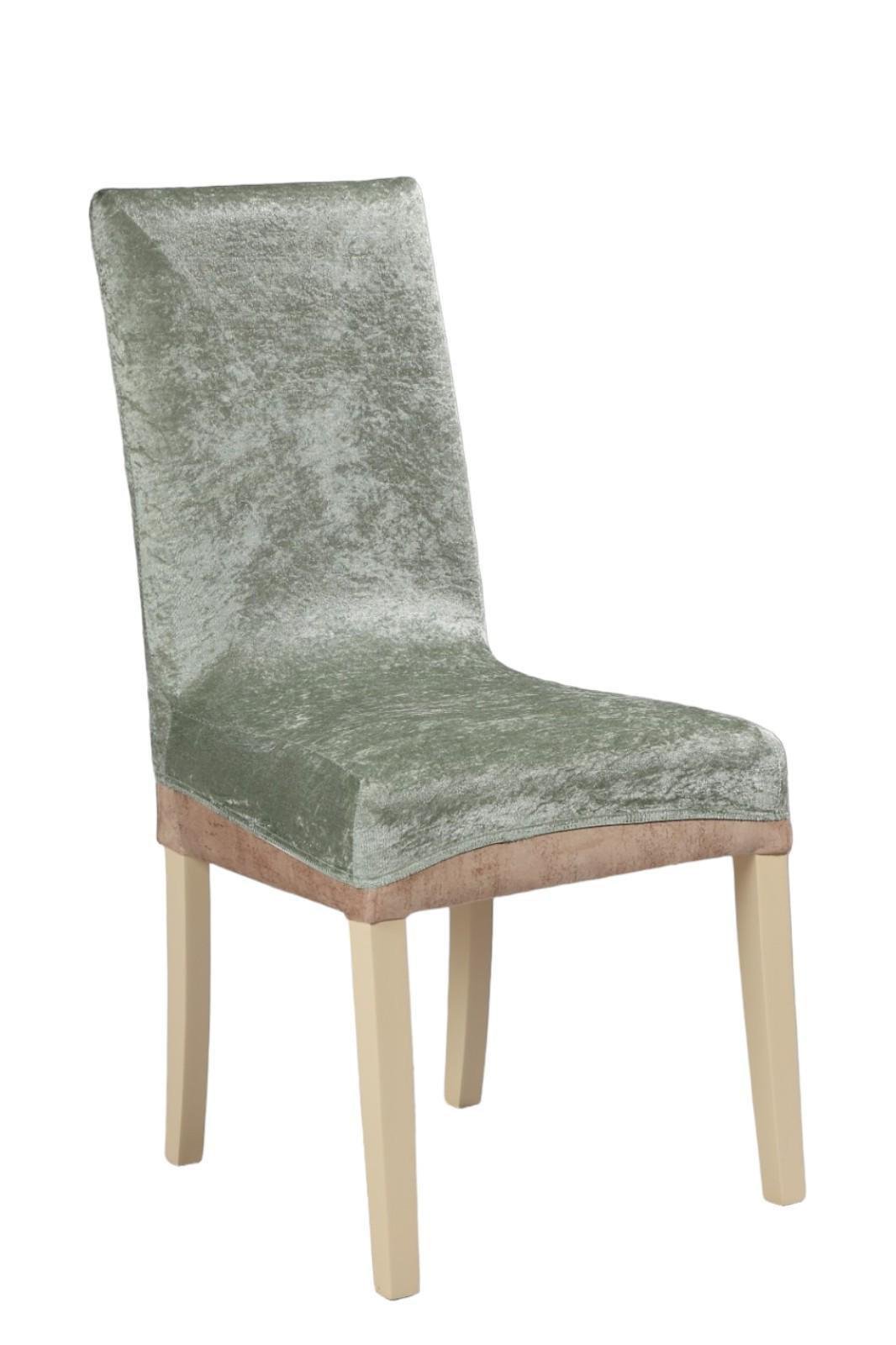 Чехол натяжной на стул GOSPO велюровый Оливковый (2151544725) - фото 1