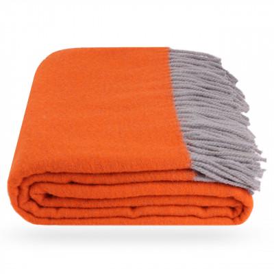 Плед боварія дабл 140х210 см Сіро-помаранчевий - фото 1 Плед боварія дабл 140х210 см Сіро-помаранчевий - фото 1