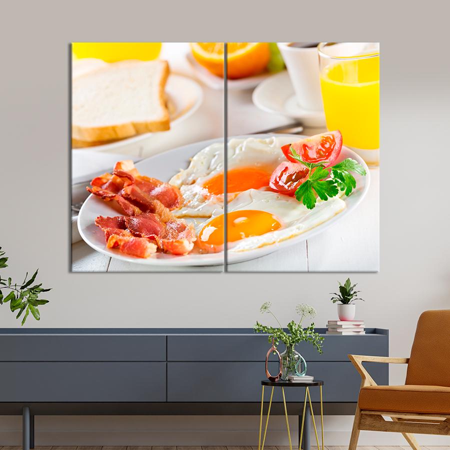 Настенний декор Вкусный завтрак с яичницей и беконом 111x81 см (A275-2)