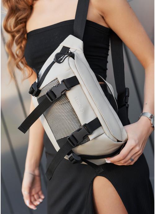 Поясная сумка женская Sambag из экокожи Светло-серый (870038721)