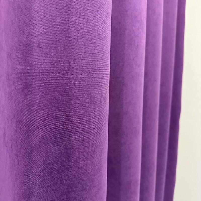 Комплект штор микровелюр 2 шт. 1,5х2,7 м готовые на шторной тесьме 6 см Фиолетовый (petek-V98) - фото 4