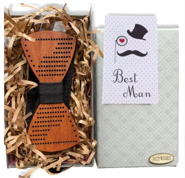 Бабочка-галстук деревянная в подарочной упаковке (8378-ВМ)