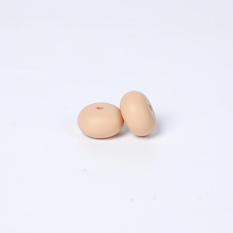 Бусина Рондель силиконовая для грызунков 14х8 мм Ø 2 мм 10 шт. Бежевый (ГЗ1408р03)