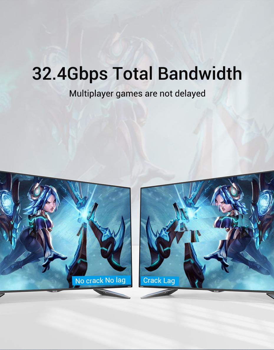 Кабель Vention DisplayPort 1.4 8K 60Hz 4K 144Hz 1080p 240Hz 32.4 Гбіт/с DP Dynamic HDR G-Sync Free Sync 1,5 м Чорний (HCABG) - фото 10