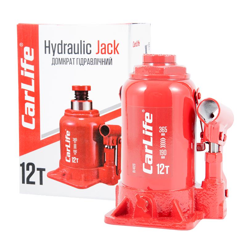 Домкрат гидравлический бутылочный CarLife 12 т 190-365 мм (BJ412S)