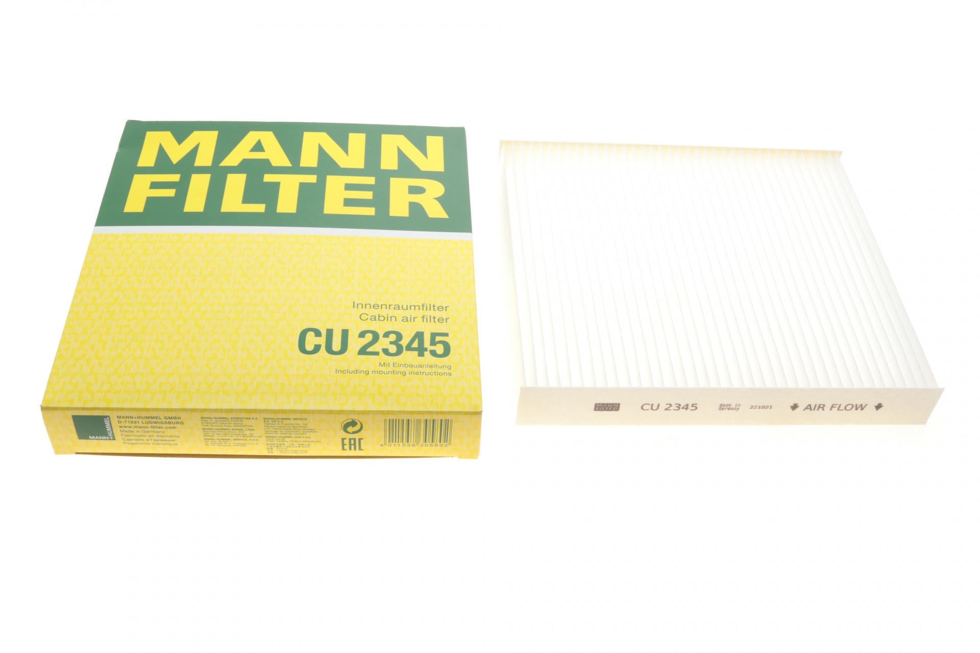 Фильтр салона Mann-Filter для Nissan Almera/Primera/Tino 00-/Lexus GS/IS/RC 12- (CU 2345) Фильтр салона Mann-Filter для Nissan Almera/Primera/Tino 00-/Lexus GS/IS/RC 12- (CU 2345)