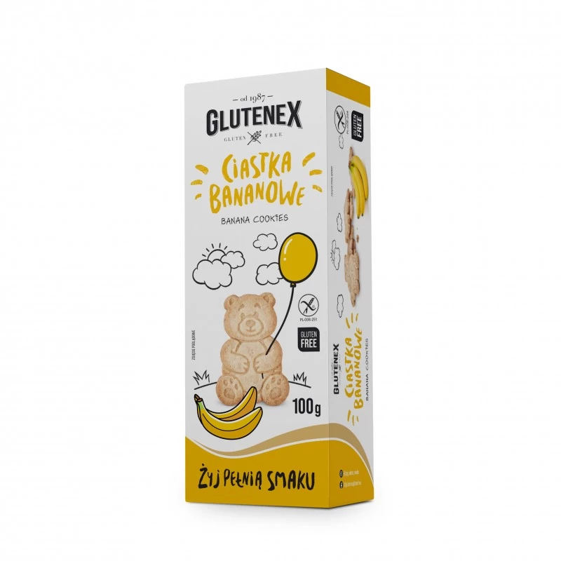 Печенье без глютена с бананом Glutenex 100 г (5901866003813)