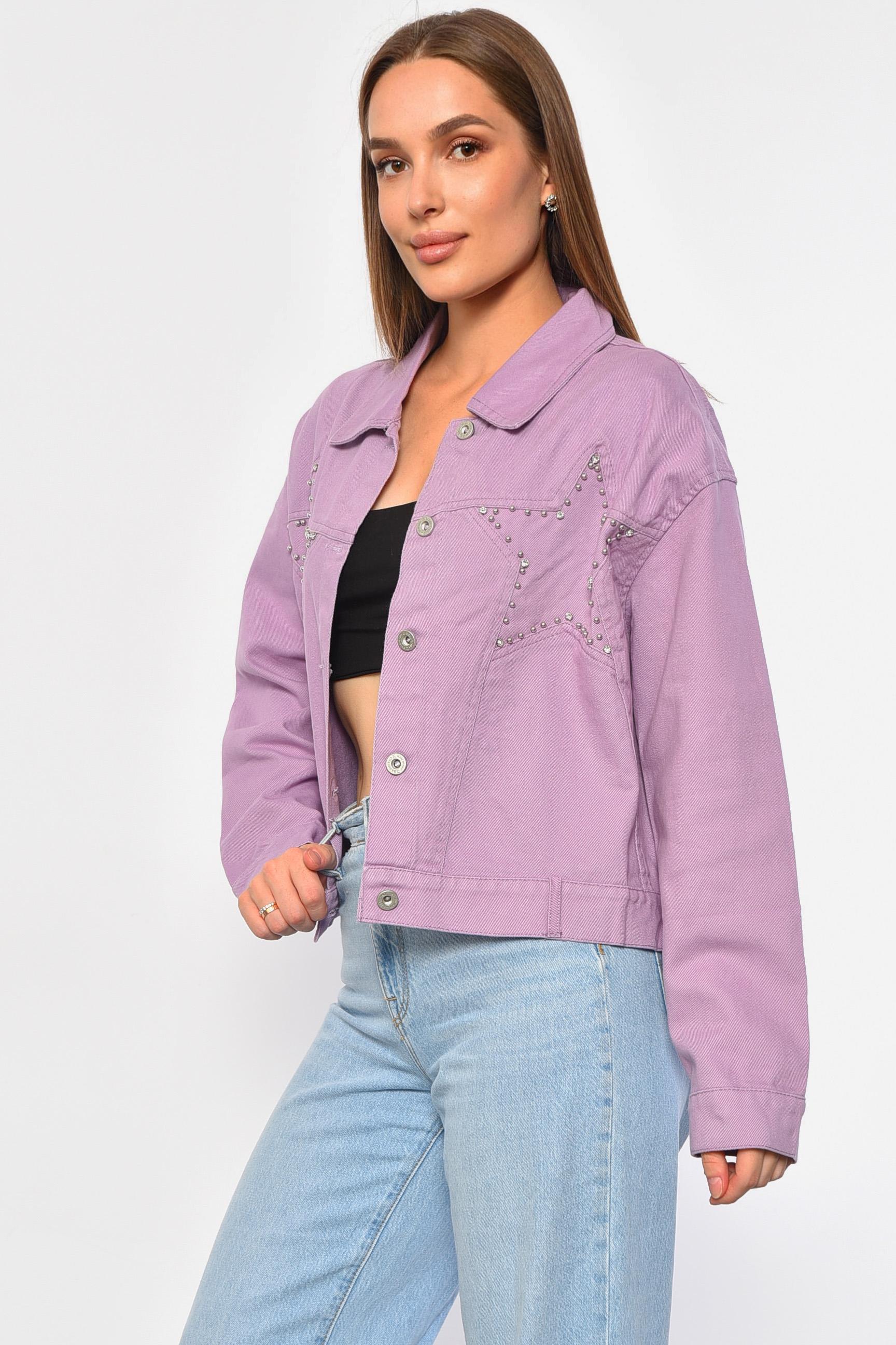 Джинсовка женская M Сиреневый (187205) - фото 2