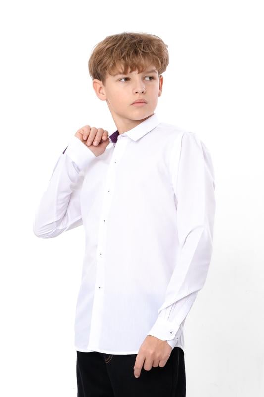 Сорочка класична  для хлопчика прямого крою з довгим рукавом Носи Своє р. 36 Білий (15863-1)