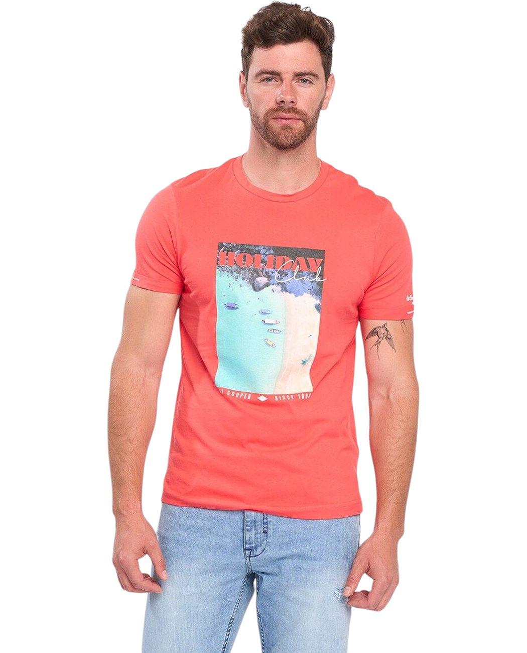 Футболка мужская Lee Cooper 10196460.937 XXL Коралловый (5942723048271)