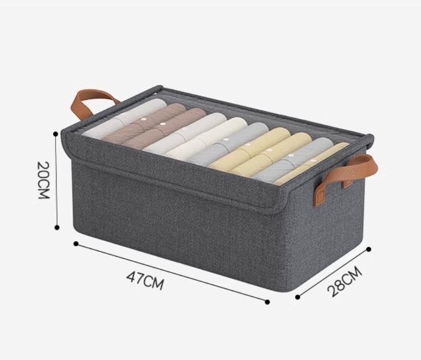 Коробка-органайзер для зберігання одягу 47х28х20 см Сірий (2526038781) - фото 2