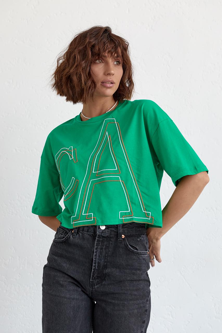 Футболка укороченная L/XL Зеленый (11352045)