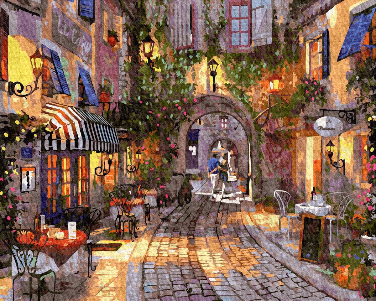 Картина по номерам Brushme Вечерняя улица старого города 40x50 см (skl-GX33777) Картина по номерам Brushme Вечерняя улица старого города 40x50 см (skl-GX33777)