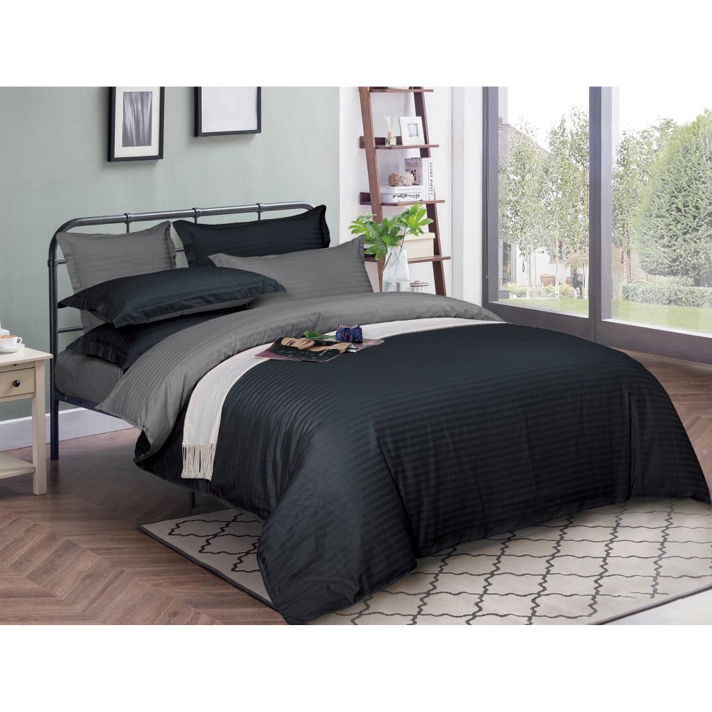 Комплект постельного белья MirSon 30-0021+30-0011 Latifa satin-stripe семейный 160х220 см (215799)