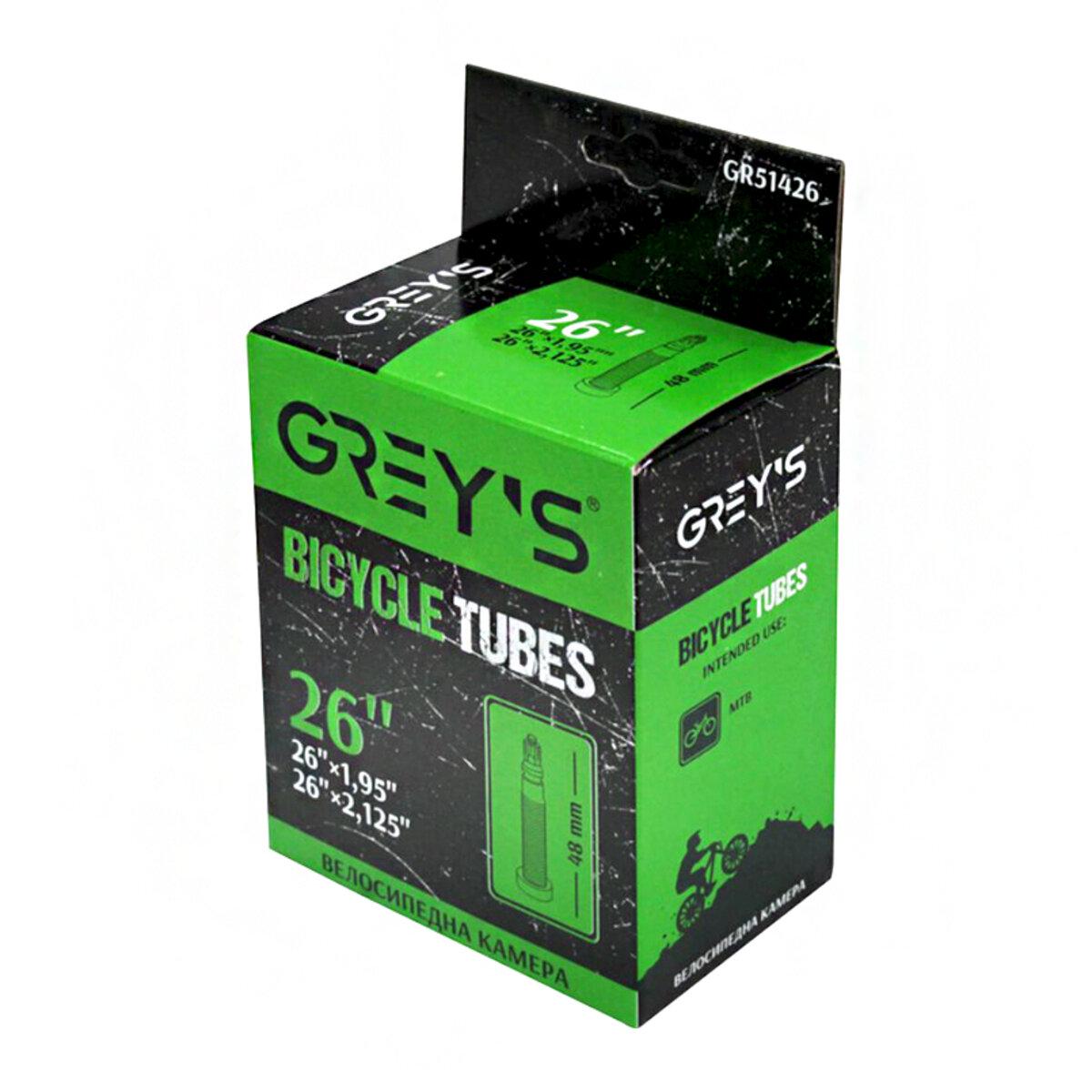 Камера для велосипеда Grey's 26"x1,95/2,125 FV 48 мм