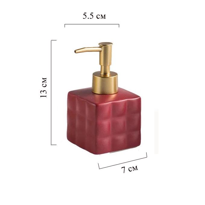 Дозатор для рідкого мила керамічний Червоний - фото 2