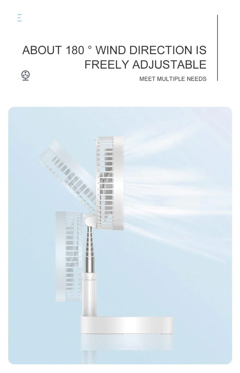 Вентилятор телескопічний на акумуляторі Li-ion 7200 mAh з пультом ДУ Білий (1777409410) - фото 10 Вентилятор телескопічний на акумуляторі Li-ion 7200 mAh з пультом ДУ Білий (1777409410) - фото 10