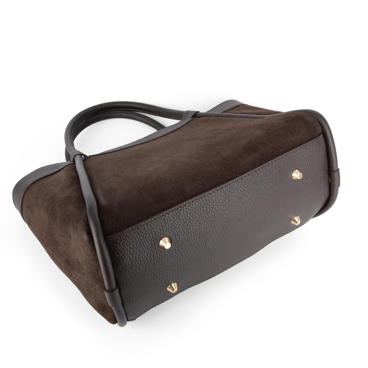 Сумка женская Virginia Conti замшевая с 2 ручками Шоколадный (04027) - фото 3