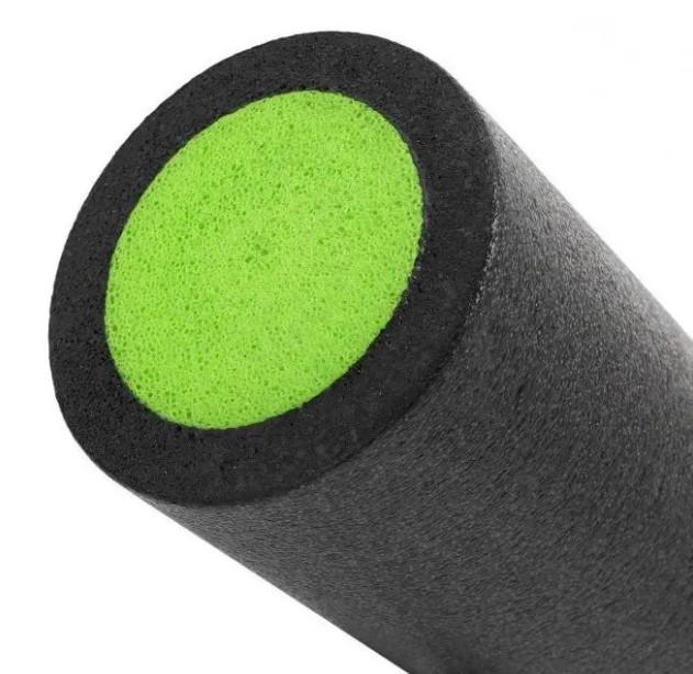 Массажный ролик гладкий PowerPlay 4021 Fitness Roller 30x15 см Черно-зеленый (60797) - фото 5