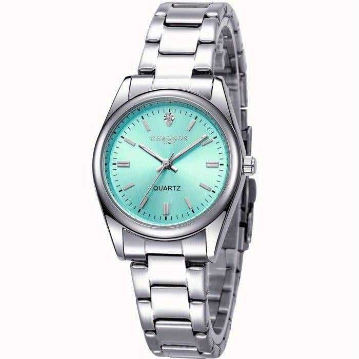 Часы кварцевые женские Chronos Travel со стальным корпусом 31х9 мм Серебро (150-96-2147)