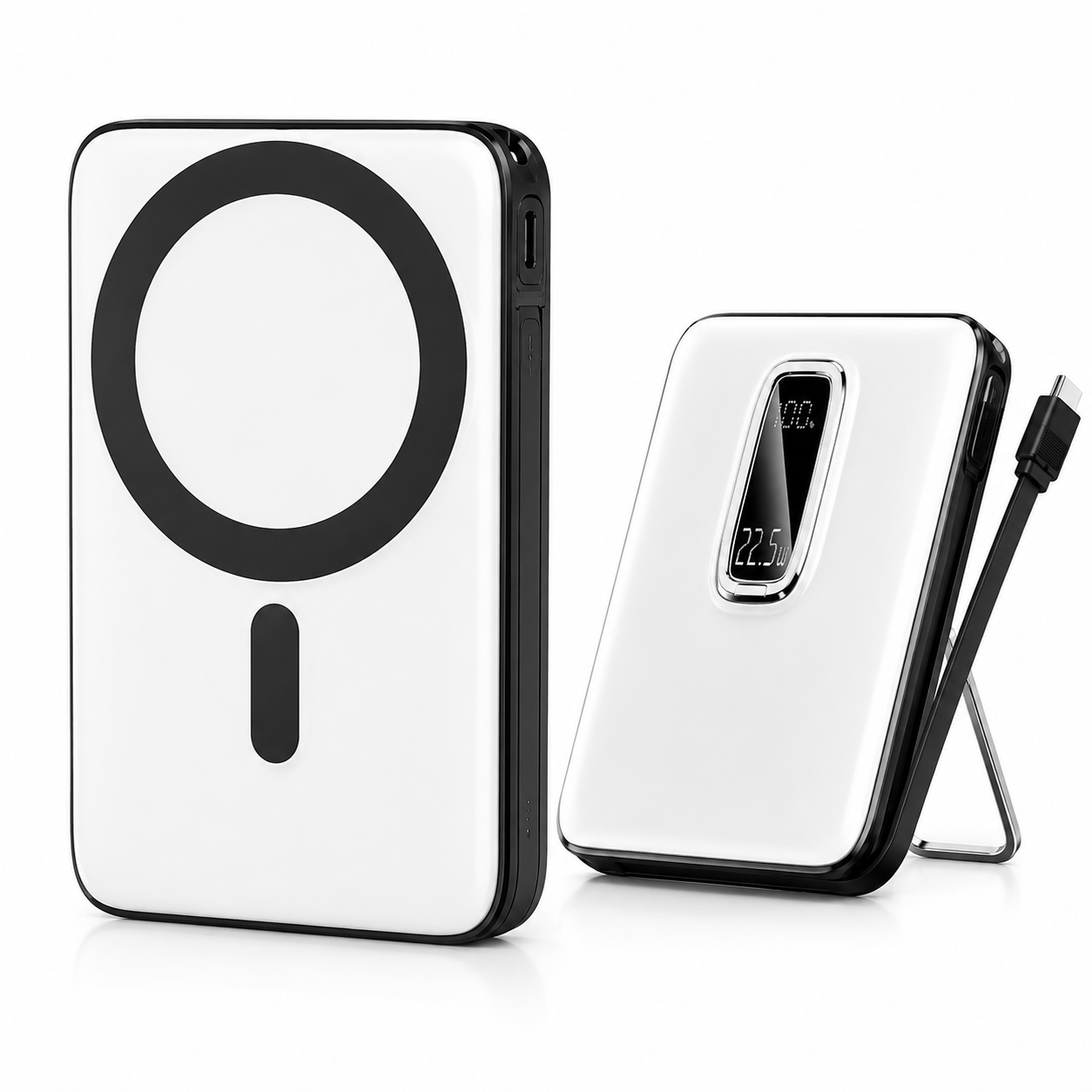 Повербанк магнитный MP102 10000 mAh 22,5 Вт MagSafe беспроводная зарядка 15 Вт USB-C кабель и подставка (37223331)