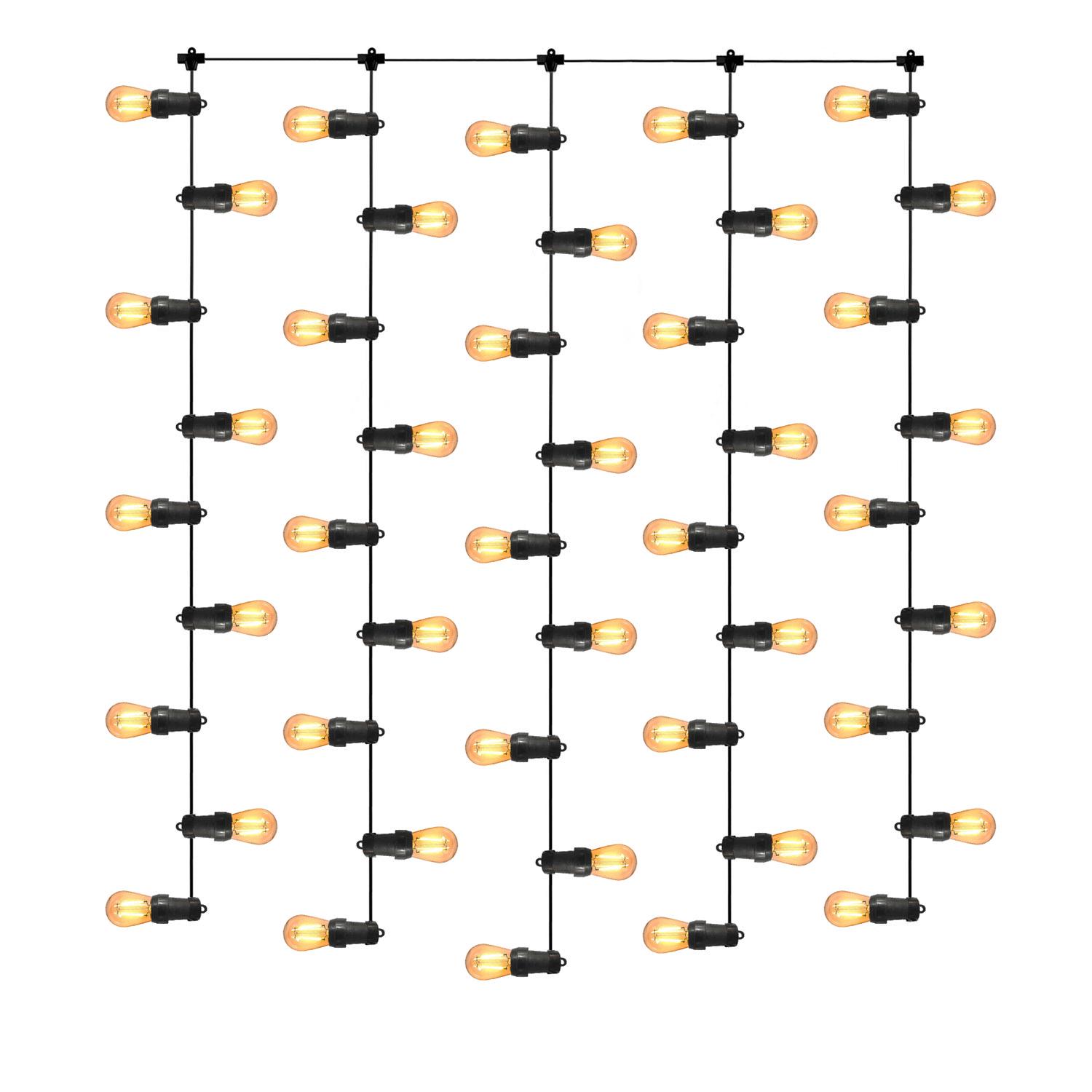 Гирлянда ретро занавес Patio 2х3 м 5 струн 45 патронов влагозащищенная