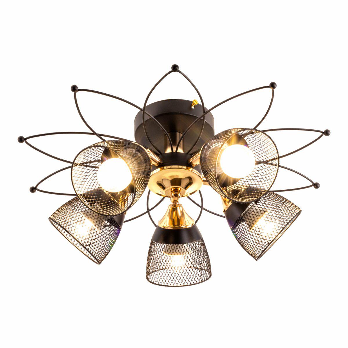 Люстра стельова Light House SRS-19215/5 Чорний/Золотий