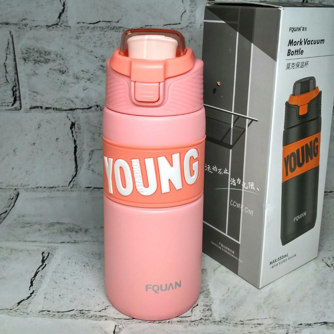 Термос спортивный Young с поилкой 550 мл 20х7,5 см Розовый (23-847) Термос спортивный Young с поилкой 550 мл 20х7,5 см Розовый (23-847)