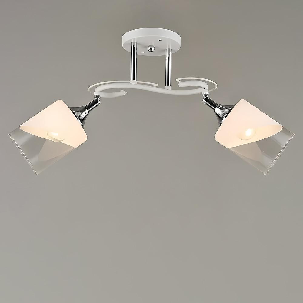 Люстра потолочная Light House SR-19615/2 WT/CH E27 Белый/Хром/Белый/Прозрачный