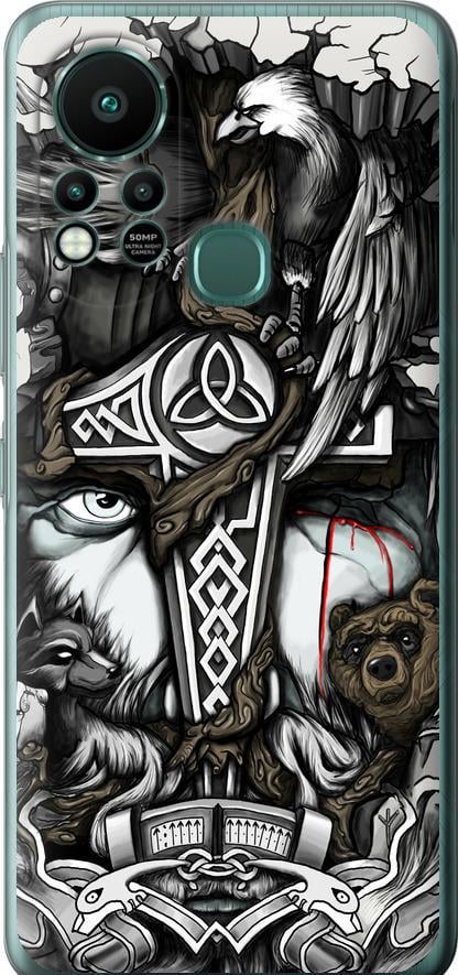 Чехол на Infinix Hot 11S Тату Викинг (4098u-2757-42517)