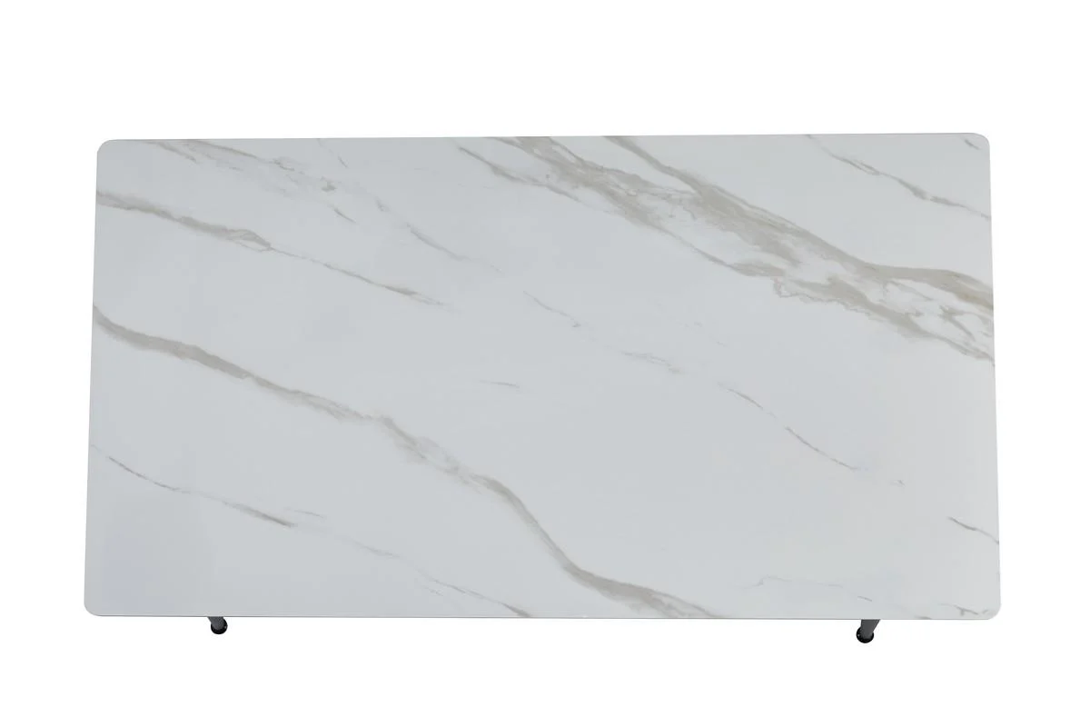 Стіл для кухні Intarsio SABA CERAMIC 130x70 см Білий глянець/Чорний (SABAWH) - фото 6 Стіл для кухні Intarsio SABA CERAMIC 130x70 см Білий глянець/Чорний (SABAWH) - фото 6