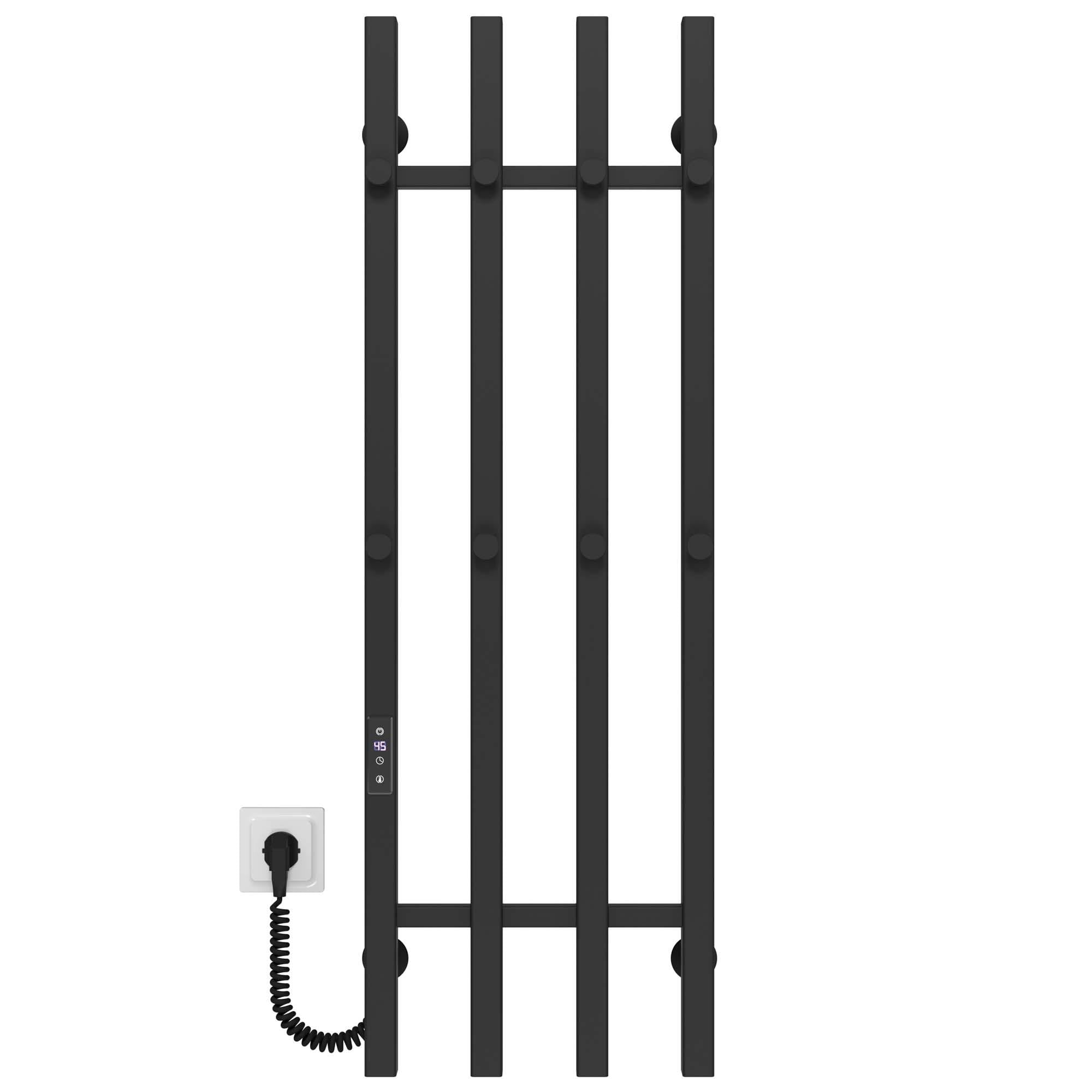 Полотенцесушитель электрический Deffi Split П4 JD04 левое подключение нержавеющая сталь 300х1000 мм Черный (A.SP.100.30.4.EBL2)